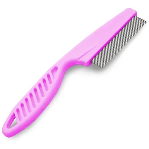 SunGrow Louse Comb for Men and Women, Stainless Steel Grooming Comb for Kids and Adults, For All Types of Hair, Scalp Care, High-strength Fine Teeth, 7.2", Pink Color, 1 Piece per Pack