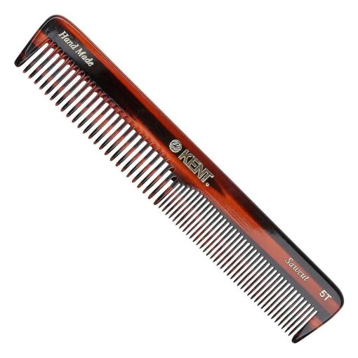 Kent 5T 6.6 Inch Double Tooth Hair Dressing Comb, Fine and Wide Tooth Dresser Comb For Hair, Beard and Mustache, Coarse and Fine Hair Styling Grooming Comb for Men, Women and Kids, Made in England