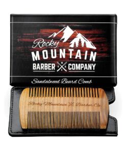 Beard Comb - Natural Sandal Wood for Hair with a Scented Fragrance Smell with Anti-Static & No Snag, Handmade Fine/Medium Tooth Brush Best for Beard & Moustache Packaged in Premium Giftbox