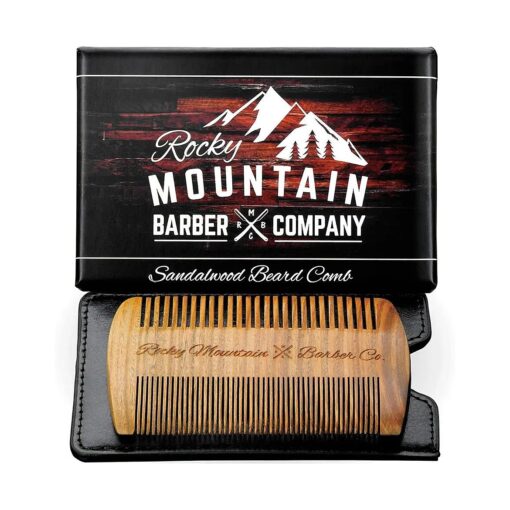 Beard Comb - Natural Sandal Wood for Hair with a Scented Fragrance Smell with Anti-Static & No Snag, Handmade Fine/Medium Tooth Brush Best for Beard & Moustache Packaged in Premium Giftbox