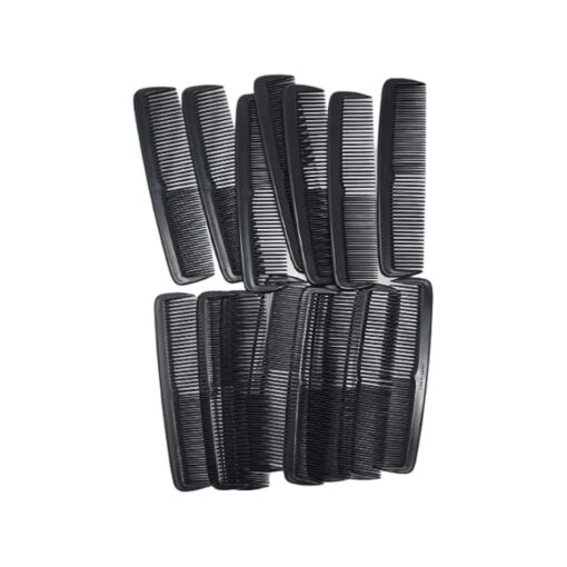 Pocket Combs Hair Care Pack of 15 Combs - unbreakable, Black, One Size