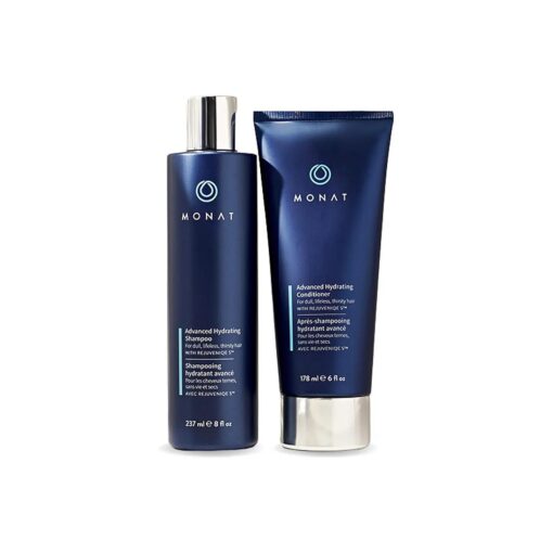 MONAT Advanced Hydration Duo - Hydrating Shampoo & Conditioner Set with REJUVENIQES ( tm ) - Nourish & Moisturize Fine to Medium Hair, Color Safe, 8 fl.oz Shampoo & 6 fl.oz Conditioner