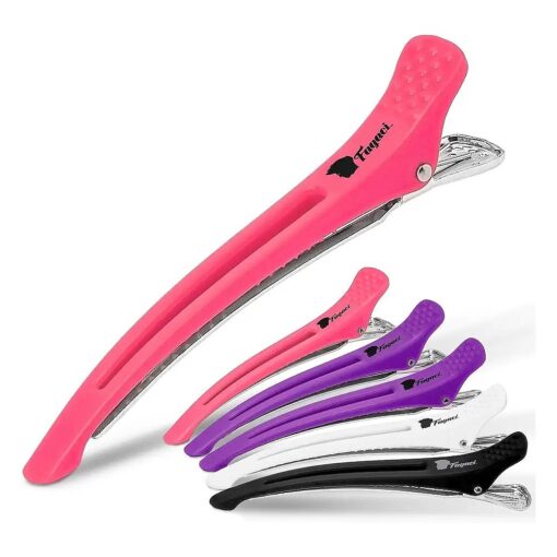 Fagaci Firm Grip Hair Clips for Styling Sectioning with Silicone Band, Duckbill Hair Styling Clips, Durable Alligator Hair Clips for Women, Long Duck Billed Hair Clips, Salon Large Hair Clips for Hair