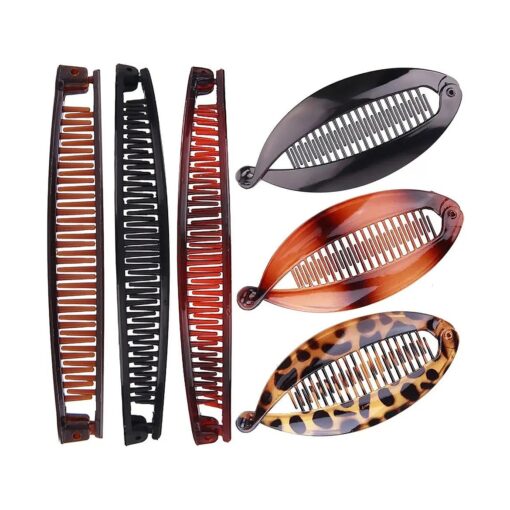 Banana Hair Clips for Women Banana Clip for Thin Hair Classic Clincher Combs Large Double Comb Fishtail Hair Clip Banana Ponytail Holder Clip for Women