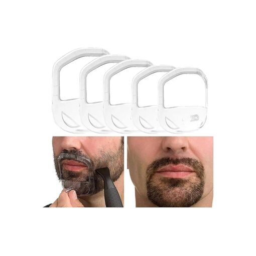 Beard Shaper Goatee Mustache Grooming Tool Face Hair Styling Template for Man - Transparent - 5 PCS/Set ( Transparent )