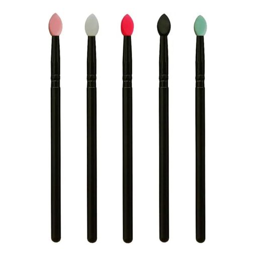 5 Pcs Silicone Eyeshadow Brushes, Professional Applicators for Glitter Shimmer Eyeshadow ( Five Colors )