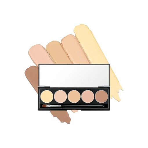 5 In 1 Multi-Use Correcting Concealer Palette, Waterproof Long Lasting Contour Palette, Professional Creamy Concealer Kit for Women, Easy to Create Full Coverage and Natural Finish. # 4