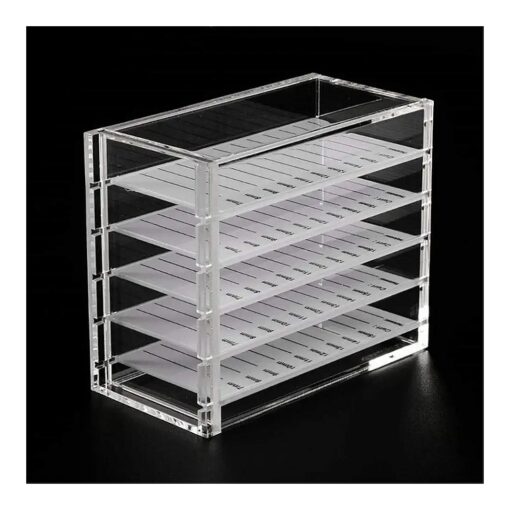 Acrylic 5 Layers clear Eyelash Storage Box, Makeup Display Container, Eyelashes Holder Case Grafting, Eyelash Transparent Box Extension Tool