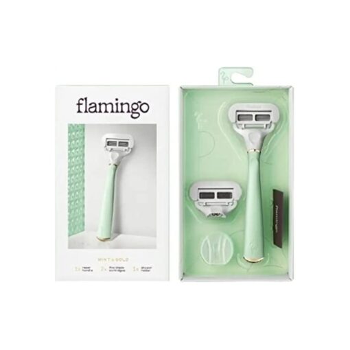 Flamingo Women 's Razor Set ( Mint & Gold )