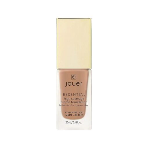 Jouer Essential High Coverage Creme Foundation - Available in 50 Shades for All Skin Tones - Healthy Ingredients - Paraben, Gluten & Cruelty Free - Vegan Friendly