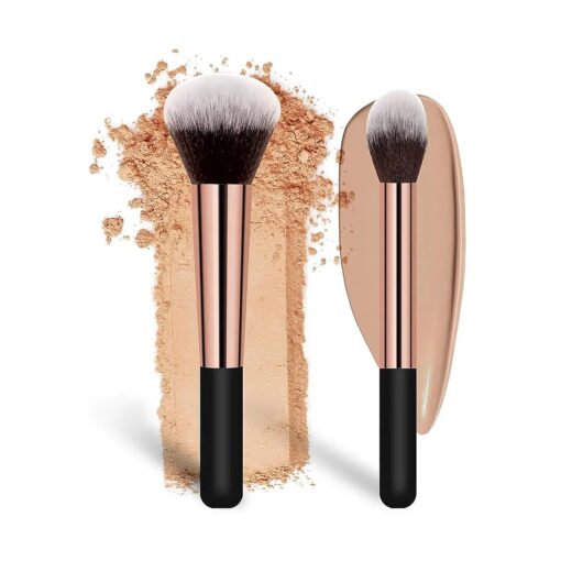 Makeup Brushes Banidy Powder Foundation Brush Flawless Powder Brush Set with Highlighter Brush Blush Brush with Wooden Handle Perfect for Blending, Buffing Liquid, Powder, Foundation, Cream, Concealer