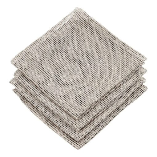 Linen Exfoliating Washcloth for Face - 4-Pack - 100 % Flax Linen Washcloths - 12x12-inch Small Exfoliating Towel - Linen Face Towel Wash Cloth