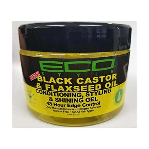 Ecoco Eco Style Black Castor Oil & Flaxseed Oil 48 Hour Edge Control, 11 Ounce