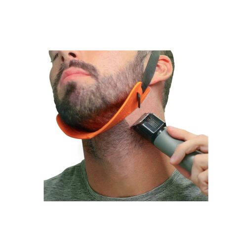 Quality Time Beard Neckline Shaper Guide ; Hands-Free, Flexible, Adjustable, Made in USA Beard Template, Do-it-yourself Neck Haircut Tool, Beard Lineup Shaping Stencil