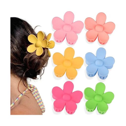 Canitor 6Pcs Hair Clips Flower Hair Claw Clips for Thick Hair Claw Clips Butterfly Clips Hair Clips for Thick Hair Clips for Women