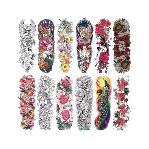 Aresvns Spring Temporary Tattoo for women and gils 26 Sheets, Sleeve Tattoos For Teens Girls and kids, Beautiful Floral Fake Tattoo Christmas Gift