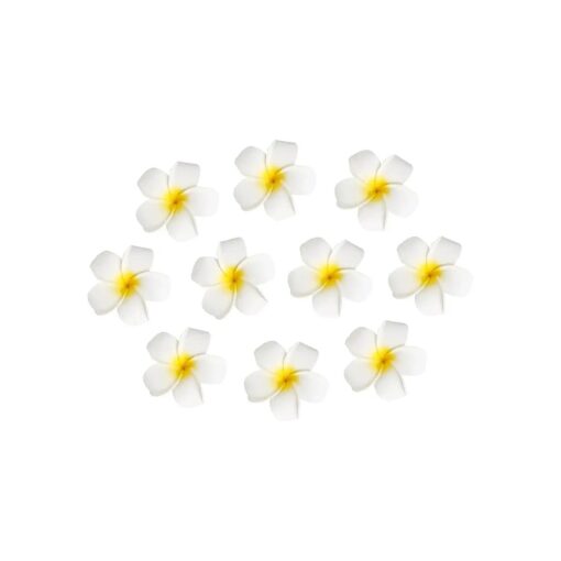 Women 's Hawaiian Plumeria Flower Hair Clip Wedding Bridal Hairpin Barrette Hair Accessories - 10 Pieces