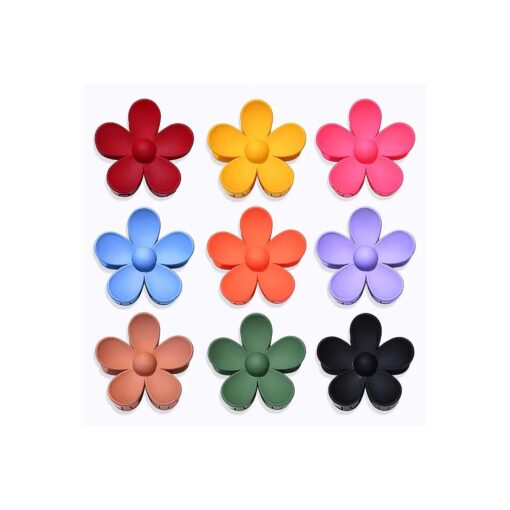 Flower Hair Claw Clips Matte Large Strong Holder Hair Clips for Women Thick Hair Flower Claw Clip Y2K Hair Styling Accessories Dark Color