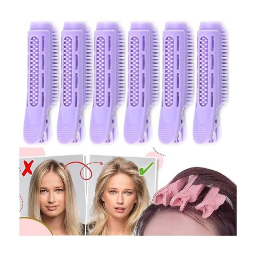 Instant Hair Volumizing Clip for Women, 6Pcs Volumizing Hair Root Clip Roller Wave Fluffy Hair Clip DIY Hair Curlers, Natural Fluffy Hair Clip Long/Short Hair Root Lift Styling Tool & Appliances ( Purple )