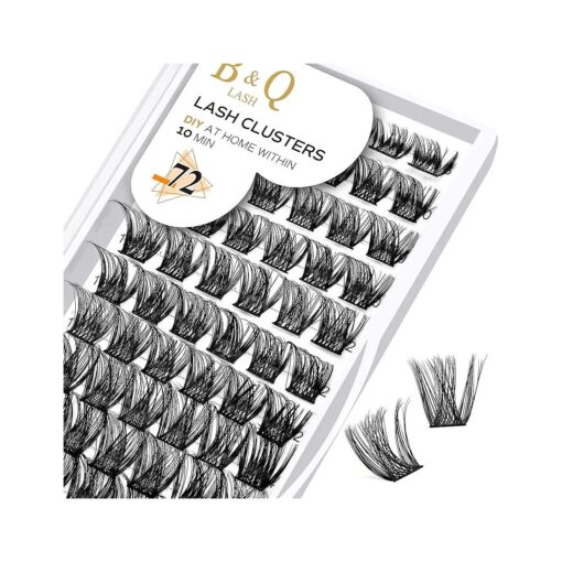 Lash Clusters B05 D Curl 8-16mm DIY Eyelash Extensions 72 Clusters Lashes B & Q LASH Fluffy Individual Lashes Cluster DIY at Home ( B05,8-16MIX )