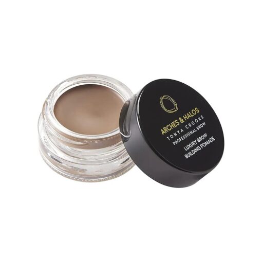 Arches & Halos Luxury Brow Building Pomade - Warm Brown - Tinting Brow Definer for Sculpting and Shaping Eyebrows - Soft, Smudge-Proof, Silky Texture - Lightweight Cream and Gel Blend - 0.016 oz