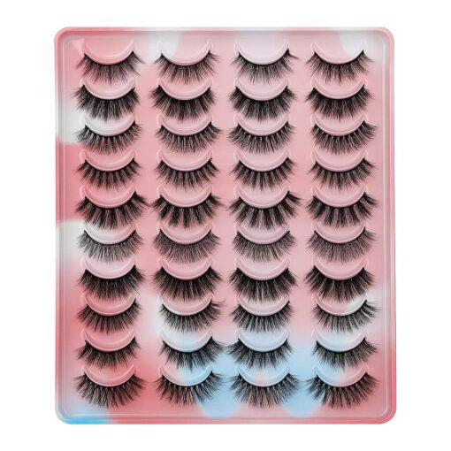 False Eyelashes Fluffy Natural Mink Lashes Pack 10 Styles Wispy Volume Fake Eye Lash 20 Pairs by Yawamica