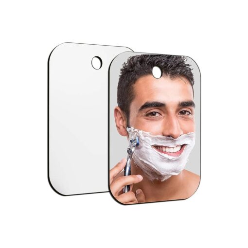 Shower Mirror Fogless for Shaving,6" x4" Small Mirror for Wall Camping, Frameless Portable Hanging Travel Mirrors, Unbreakable Handheld Locker, Makeup Plastic, Anti Fog Free Shave Mirror, Bathroom ...