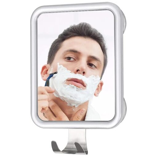 Ettori Shower Mirror Fogless for Shaving- with 4 Suctions, Anti Fog Mirror for Shower, Bathroom, Vanity, Bathtub, Razor Holder for Men