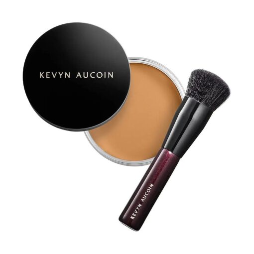 Kevyn Aucoin Foundation Balm, FB 08 ( Medium ) shade + brush : Light diffusing, Full coverage, buildable, blends, blurs, corrects, evens out complexion, and hydrates, All skin types, Makeup artist go to .