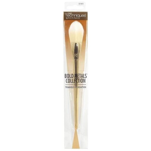 Real Techniques 101 Triangle Foundation Brush, 2.86 Ounce, Flat Edge and Angled Edges for Hard-To-Reach Areas, Unique Tip ...