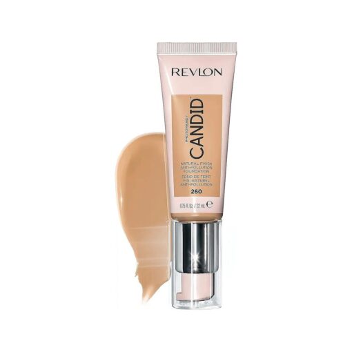 Revlon PhotoReady Candid Natural Finish Foundation, with Anti-Pollution, Antioxidant, Anti-Blue Light Ingredients, 260 Chai, 0.75 fl, oz .