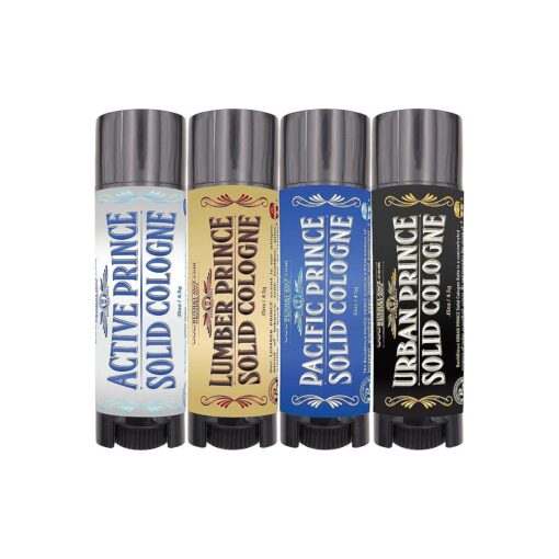 Solid Colognes Travel Variety Gift Set Sampler, Includes 1 chapstick size stick of each of our 4 famous scents, Best Gift Present for men men 's