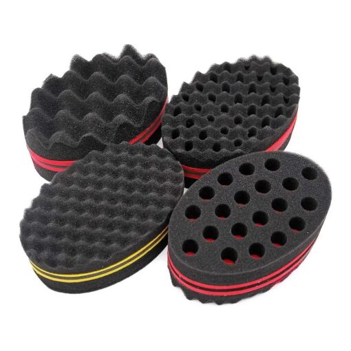 4 Pcs Varied Small Hair Twist Sponge Brush For Dreads Locking Twist Afro Curl Coil Wave Hair Care Tool ( Blend )