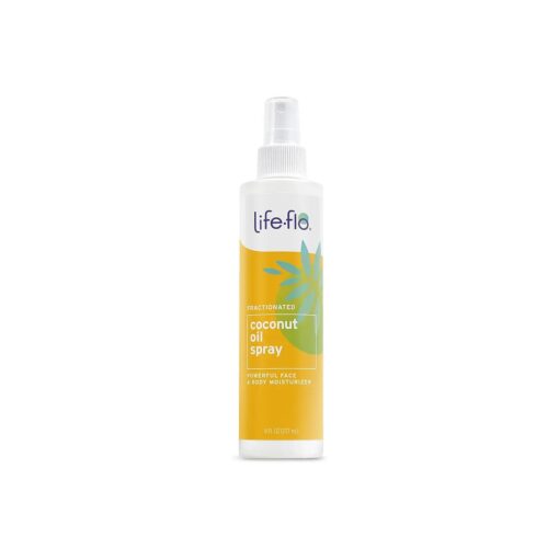 LIFE-FLO Fractionated Coconut Oil Spray, Refined Liquid Coconut Oil for Skin Care, Hair Care, Lightweight Moisturizer, All Skin Types, Hypoallergenic, 60-Day Guarantee, Not Tested on Animals, 8oz