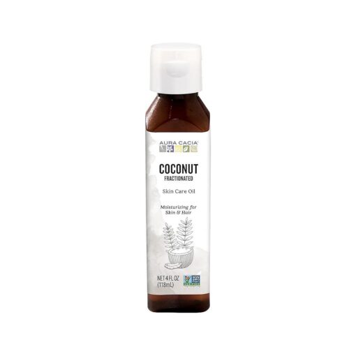 Aura Cacia Fractioned Coconut Oil Skin Care Oil, 4 Fl Oz