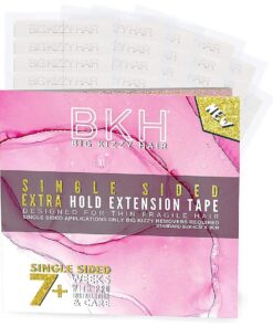 Single Sided Tape for Hair Extensions by Big Kizzy ( 72 tabs ) - Extra Hold - Easy Install & Removal Replacement Tape for Thin, Fine Hair, 4cm x .8cm Tape for Extensions, Professional Extension Tape