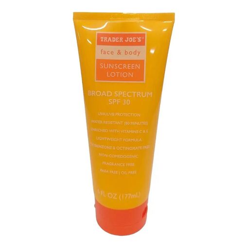 Trader Joe 's Face and Body Sunscreen Lotion Broad Spectrum SPF 30, 6 fl oz ( 177 ml )