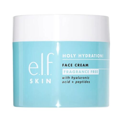 e.l.f, Holy Hydration ! Face Cream - Fragrance Free, Smooth, Non-Greasy, Lightweight, Nourishing, Moisturizes, Softens, Absorbs Quickly, Suitable For All Skin Types, 1.76 Oz