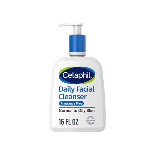 Cetaphil Face Wash, Daily Facial Cleanser for Sensitive, Combination to Oily Skin, NEW 16 oz, Fragrance Free, Gentle Foaming, Soap Free, Hypoallergenic ( Packaging May Vary )