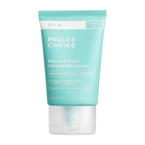 Paula 's Choice CALM Intensive Moisturizer for Dry + Sensitive Skin, Calms + Soothes Redness, Suitable for Rosacea-Prone & Eczema-Prone Skin, Fragrance-Free & Paraben-Free, 2 Fl Oz .