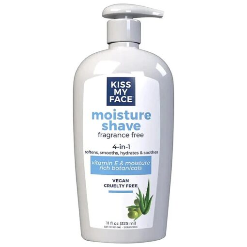 Kiss My Face Moisture Shave Fragrance Free 4-in-1 Pump, 11 Fl Oz ( Pack of 2 )