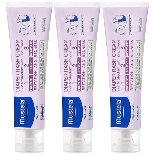 Mustela Baby Diaper Rash Cream 123 - Skin Protectant with Zinc Oxide - Fragrance Free & Paraben Free - with 98 % Natural Ingredients - Various Packaging