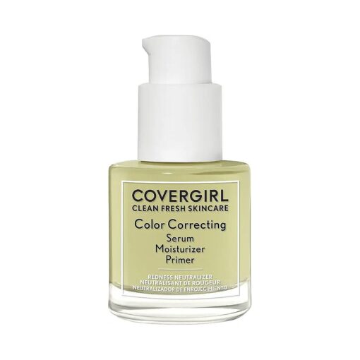 COVERGIRL Clean Fresh Color Correcting Serum + Moisturizer + Primer - Moisturizer, Face Primer, Covergirl Skincare, Vegan Formula - 100 - Fair, 30ml ( 1.0 fl oz )