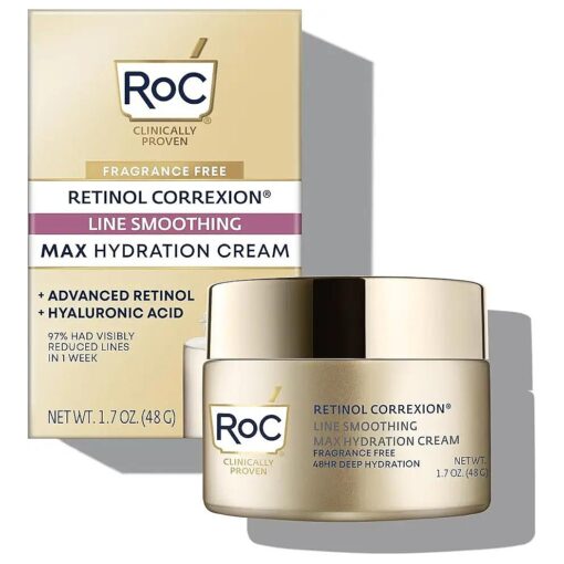 Retinol Correxion Max Hydration Anti-Aging Daily Face Moisturizer with Hyaluronic Acid, Fragrance-Free, Oil Free Skin Care, 1.7 Ounces ( Packaging May Vary )