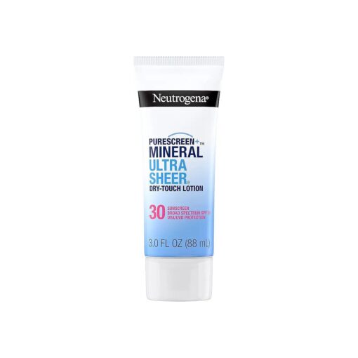 Neutrogena Mineral UltraSheer Dry-Touch SPF 30 Sunscreen Lotion, Water-Resistant Broad-Spectrum UVA/UVB Protection, Skin Nourishing, Lightweight With Vitamin E, Oxybenzone-Free, 3.0 fl, oz