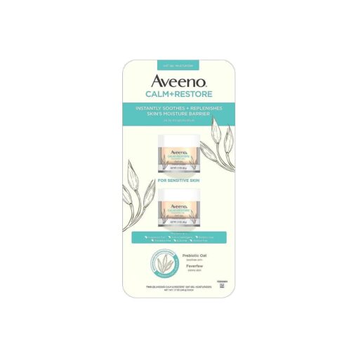 Aveeno Calm+Restore Oat Gel Face Moisturizer, Sensitive Skin, 1.7 oz - Hypoallergenic, Fragrance & Paraben-Free ( Pack of 2 )