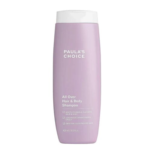 Paula 's Choice All Over Hair Shampoo & Body Wash, Fragrance Free, Safe for Color Treated Hair, 14.5 Ounce