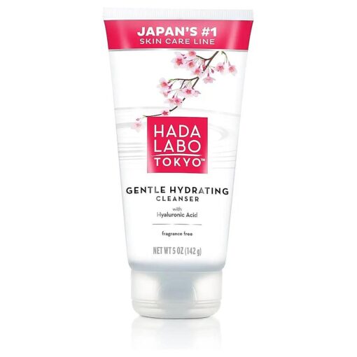 Hada Labo Tokyo Gentle Hydrating Foaming Facial Cleanser, Fragrance-Free Sensitive Skin Face Wash with Hyaluronic Acid and Conditioning Agents Soften Skin, Locks in Moisture, 5.0 oz