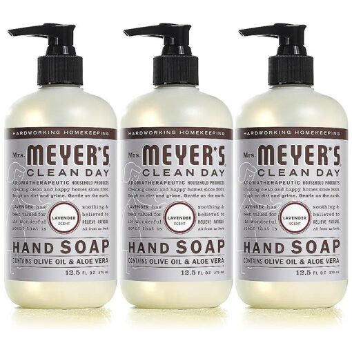 MRS. MEYER 'S CLEAN DAY Hand Soap, Made with Essential Oils, Biodegradable Formula, Lavender, 12.5 fl, oz - Pack of 3