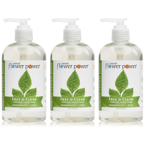 Moisturizing Liquid Hand Soap - Free & Clear ( Unscented ) - Plant-Based + Aloe Vera - Scented w/ Essential Oils - Natural Kitchen Hand Wash - 12 Fl Oz Pump Bottles ( Pack of 3 )